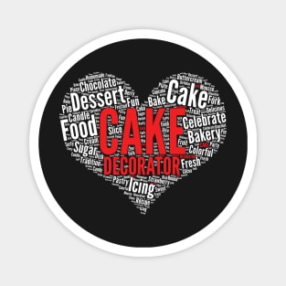 Cake Decorator Heart Baker Decorating Bakery Shop Owner product Magnet